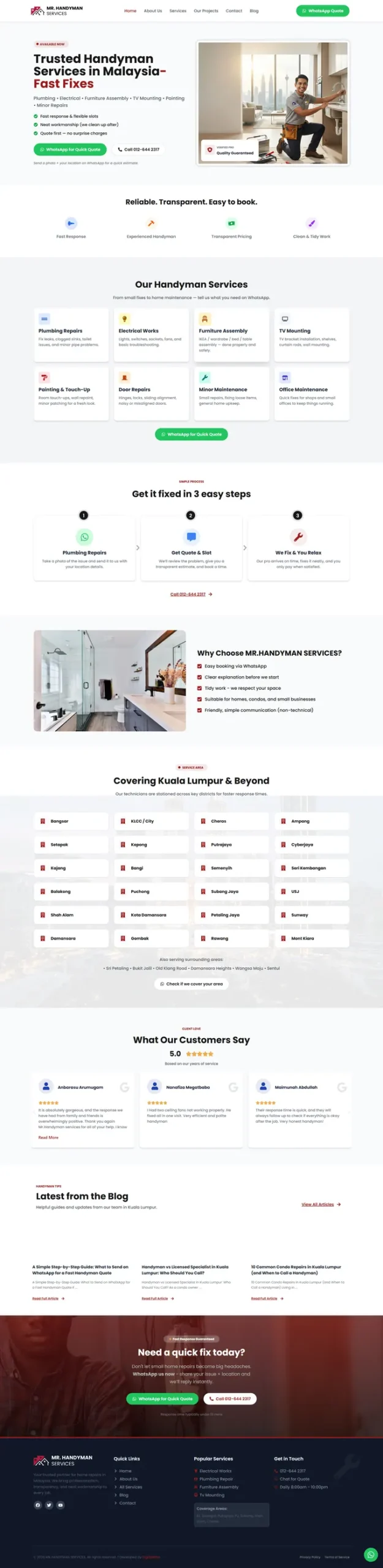 Mr Handyman responsive website preview