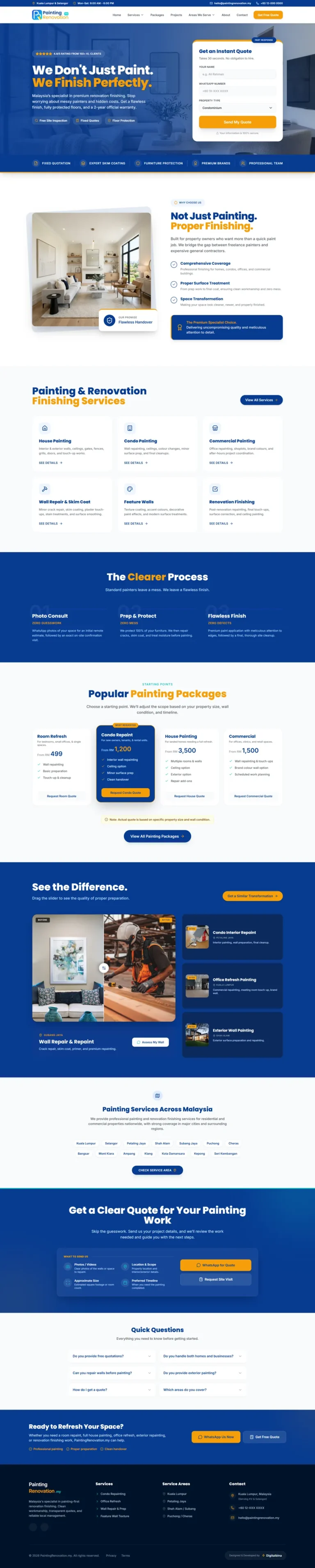Painting Renovation responsive website preview
