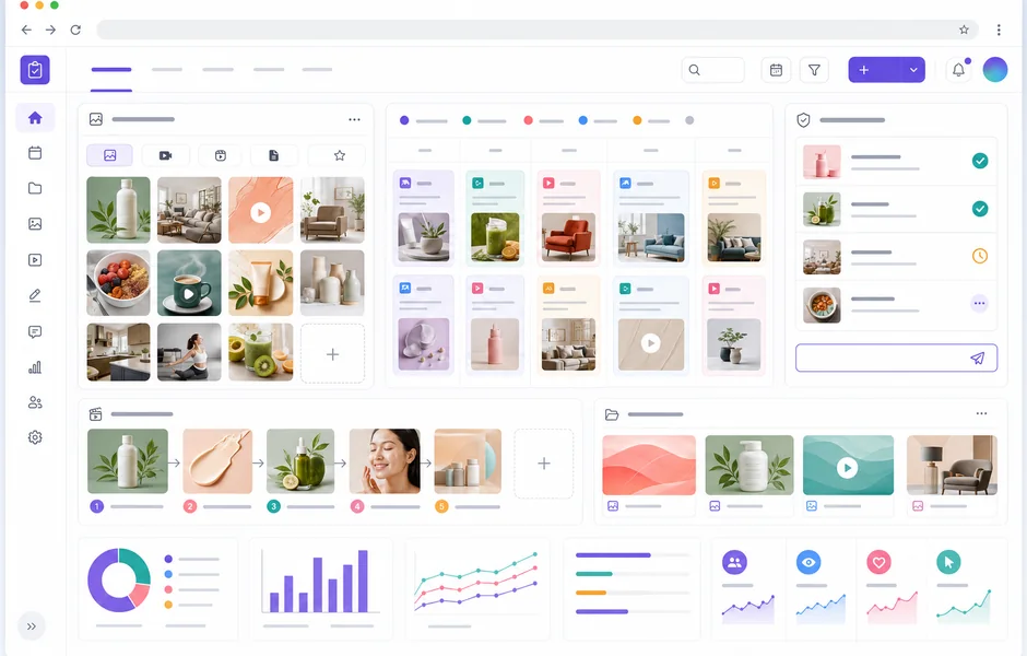 Content creation Malaysia graphics video and campaign asset dashboard